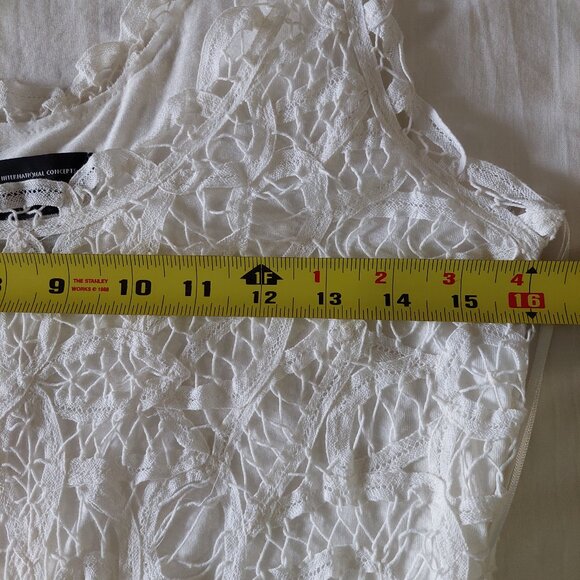 INC International Concepts 100% Cotton White Lace Sleeveless Dress, Size s - Picture 7 of 8